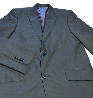 JF J. Ferrar Men's Modern Fit Blazer Black Stretch Sport Coat 2 Button Sz 40L - Image 1 of 4