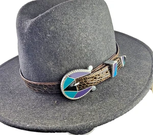 Alligatorleder Hutband Verstellbare Schnalle Western Cowboy Cowgirl Hutband Neu - Bild 1 von 14