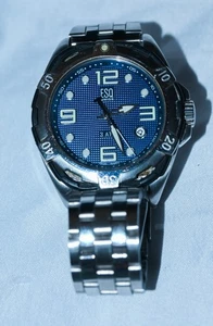 ESQ Swiss Blue and Silver Men’s Wristwatch Steel Band New Battery - Picture 1 of 7