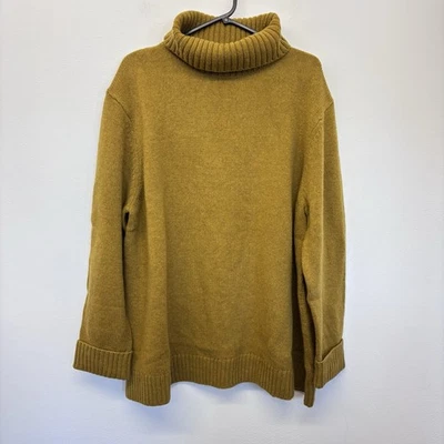 Seasalt Roll Neck Jumper Size 24 Mustard Braque Chunky 80% Wool New RRP £72.95 - Image 1 of 4