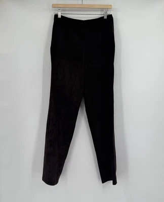 Danier Womens Brown Sueded Leather Straight Leg Trouser Pants Sz US 8 - Image 1 of 4