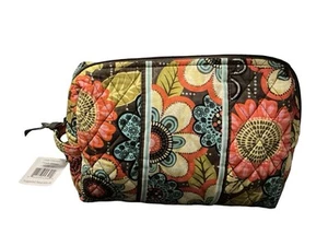Borsa trucco VERA BRADLEY grande zip cosmetica FLOWER SHOWER nuova con etichetta #10108-157 LEGGI - Foto 1 di 7