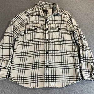 Camisa H&M Para Hombre Pequeña Beige Negra Franela a Cuadros Manga Larga Abotonada Clásica - Imagen 1 de 9