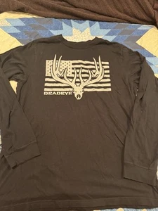 Deadeye OutfittersLong Sleeve Black T-Shirt Sz XL - Picture 1 of 4