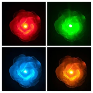 Rainbow Light Flower Clips (25) Party Favor, Glow Party, Stocking Stuffer, LED - Picture 1 of 9