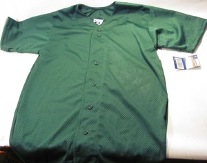 Champro Sports Shirt Mens M Forrest Green Baseball Jersey Button Mesh Vtg New - Picture 1 of 16