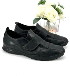Cole Haan NikeAir Mens Casual Sneaker Size 9 Shoe Black Leather Adjustable Strap - Picture 1 of 9