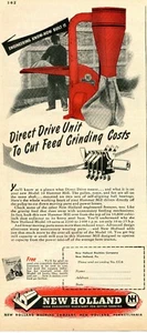 1948 Print Ad of New Holland Model 10 Hammer Mill Direct Drive Unit - Picture 1 of 2