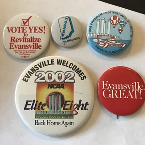 Indianapolis Evansville Indiana NCAA Vote Freedom Lot Pin Button Vintage G2 - Picture 1 of 4