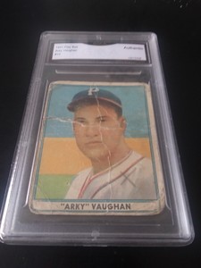 1941 Play Ball Arky Vaughan #10 Graded Authentic Poor Hof VINTAGE BASEBALL