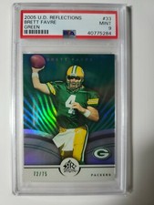 2005 Upper Deck Reflections Brett Favre GREEN /75 card #33 graded PSA 9 POP 3