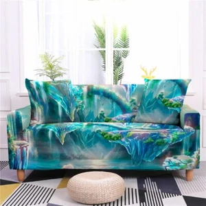 Natural Scenery Sofa Cover Elastic Living Room Sectional Corner Armchair Cover - Picture 1 of 33