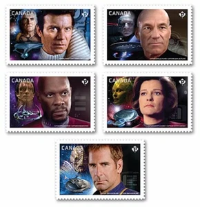 DIE CUT = STAR TREK = Set of 5 Booklet stamps MNH Canada 2017 #2986i-2990i - Bild 1 von 1