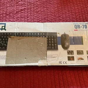QR-70 NUEVO USB Teclado y Mouse Paquete Mouse de Computadora Teclado con Cable de 10 Teclas - Imagen 1 de 2