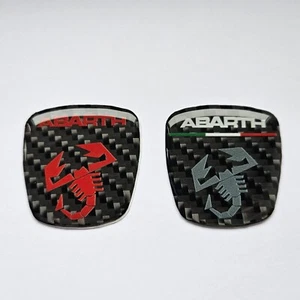 Fiat 500 595 695 Abarth Steering Horn Airbag Carbon Fiber Badge Overlay Gel 3d - Picture 1 of 7
