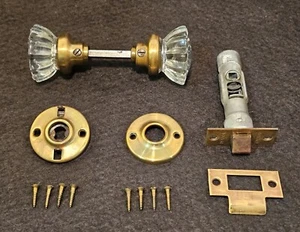 RESTAURIERT Antik 1920 Kristallglas Türknauf abschließbar Sichtschutz Set viele vorhanden - Bild 1 von 11