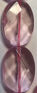 24 pcs Rose pink 14x8mm Center drilled faceted glass Oval Shaped beads jewels - Picture 1 of 12