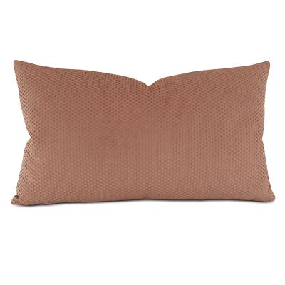 Blush Pink Velvet Polka Dot Lumbar Pillow Cover 15x26 - Image 1 of 4