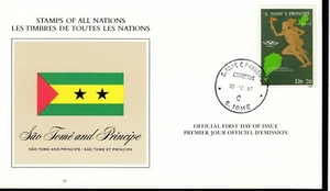 1987 SAO TOME AND PRINCIPLE Db 20 STAMPS OF ALL NATIONS FIRST DAY COVER VF - Picture 1 of 2