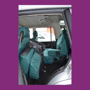 Land Rover Discovery Series 2 Tailored Waterproof Green Rear Seat Covers UK Made - Picture 1 of 6