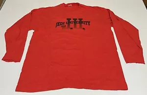VTG Star Wars Jedi University 90's T Shirt Size XL Single Stitch Red - Picture 1 of 11