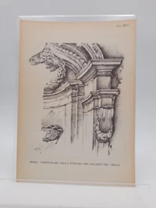 Stampa anni '60 Modello Arte Barocca fontana Palazzo del Grillo - Fontana Chigi  - Picture 1 of 2