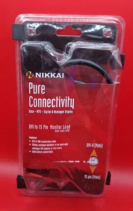 NIKKAI DVI-A MALE TO VGA MALE PC MONITOR CABLE 1.5M NEW - Picture 1 of 5