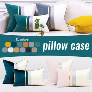 Luxury Velvet Patchwork Cushion Cover Soft Throw Pillow Case Home Sofa Decor - Picture 1 of 26