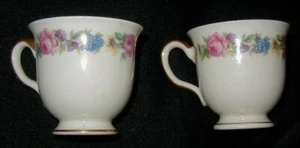 2 VINTAGE CASTLETON CHINA DEMITASSE, ESPRESSO CUPS, NO SAUCERS, MANOR PATTERN? - Picture 1 of 3
