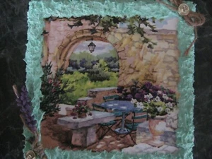Bild Gartenidylle, Unikat 20x20cm, handgemacht Einzugs-Geschenk - Bild 1 von 3