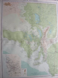 1920 MAP OF AUSTRALIA South Australia Adelaide Kangaroo Is Plate 110 Times Atlas - Picture 1 of 8