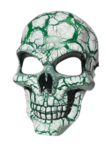 MÁSCARA DE CALAVERA VERDE CRUJIENTE Adulto Halloween Aterrador Purga Cara Completa Disfraz Esqueleto - Imagen 1 de 16