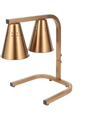 Restlrious Food Heat Lamp Freestanding Commercial Dual-Head Food Warmer, Gold... - Image 1 of 4