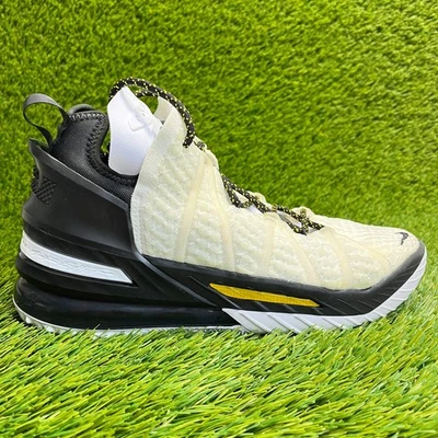 Nike LeBron 18 Lakers Home Mens Size 7.5 White Black Basketball Shoes Sneakers - Image 1 of 4