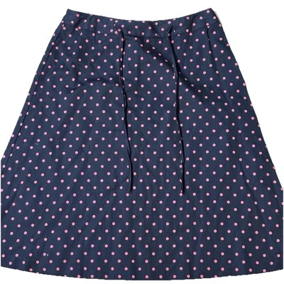 Falda Talbots 100% Algodón Azul Marino Rosa Lunares Línea A Talla 4P Suave Niña Preppy Twee Foto 1 de 4