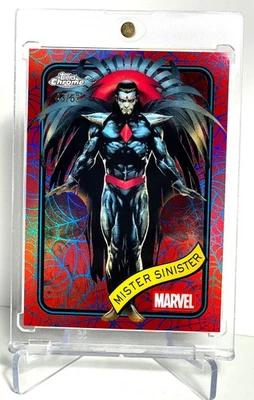 2025 Topps Chrome Marvel Xmen Villian Mr Sinister Red Spider Web Limited to 62 - Image 1 of 2