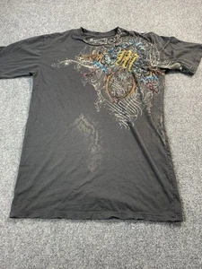 Camisa Monarchy Para Hombre Gris Mediana Gráfica Bordada Manga Corta Cuello Redondo De Colección - Imagen 1 de 24