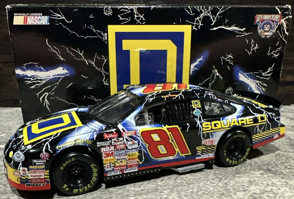 Acción Kenny Wallace #81 Square D Lightning Ford 1998 1/24 acción Nascar diecast Foto 1 de 4