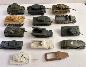 Large Lot Parts Solido Corgi Verem Metal WWII Tank Armored Car Panzer Char 1/50 - Picture 1 of 16