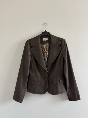 VTG Alberto Makali Blazer Brown Metallic Womens 8 Hippie 80s Office Career USA - Image 1 of 4