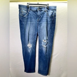 Torrid Distressed Bombshell Straight Jeans Damen 22W Tall Blue Denim 2467 - Bild 1 von 10