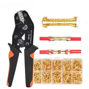 Spring Plug Crimping Plier Hand Tool Female Male Wire Connector Terminal Kit - Picture 1 of 27