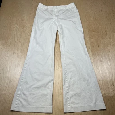 Pantalones para mujer Tahari blancos elásticos de algodón de pierna recta talla 6 Foto 1 de 4