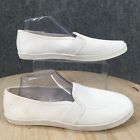 Time And Tru Shoes Womens 10 Casual Slip On Sneakers WMTT28DF007 White Canvas