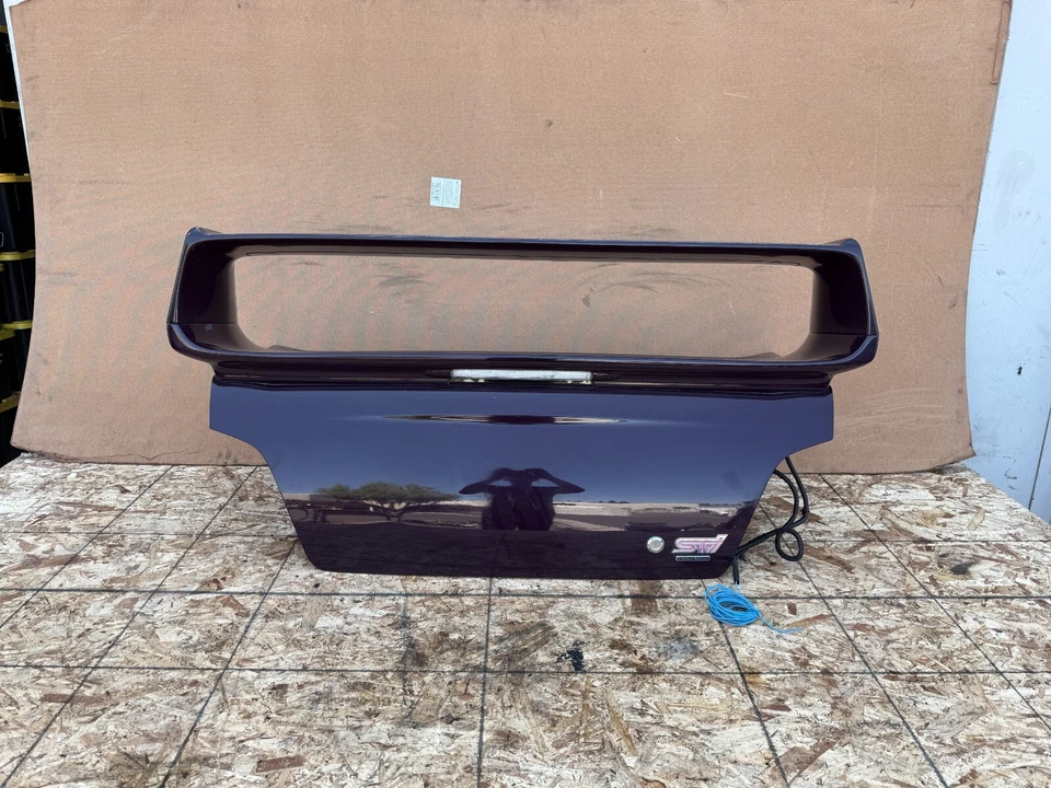 SUBARU WRX STI 04-07 OEM TRUNK LID DECK WITH BRAKE LIGHT & SPOILER WING (PURPLE) - Image 1 of 4