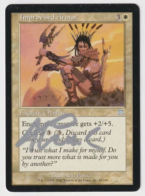 Silver Signed Improvised Armor MP Onslaught Artist Alan Pollack 2002 MTG Magic! - Image 1 of 2