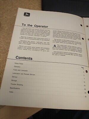 John Deere Operators Manual OM-R59685 Series ...