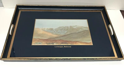 KING CHARLES tray with watercolor base gifted w/SIGNED note to a staff - Image 1 of 4