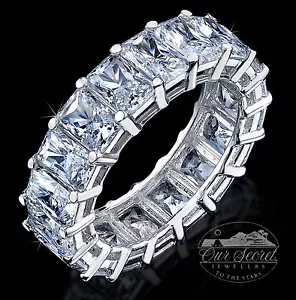 10.5 Kt Brillante Splendente Anello Eternity Top Zirconia Cubica Imitazione - Foto 1 di 5