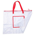 Clear PVC Art Portfolio Bag with Zipper and Handle - Red-DS